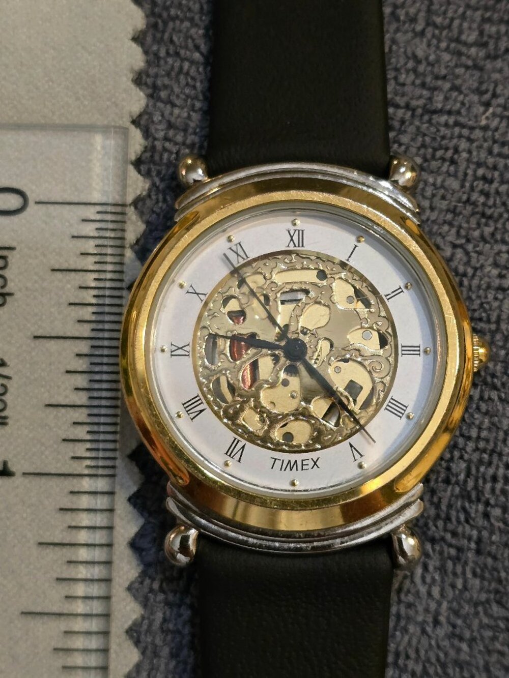 Vintage 1993 Timex Women's Watch, 364 T Cell, Skeleton, 32 mm, Japanese Movement